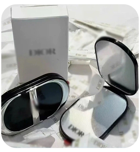 Espejo de Moda Negro con Plata